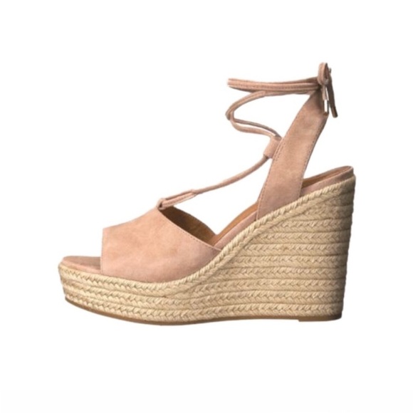 Coach Suede Dana Lace Up Espadrille Wedge Size 10 - Picture 1 of 8